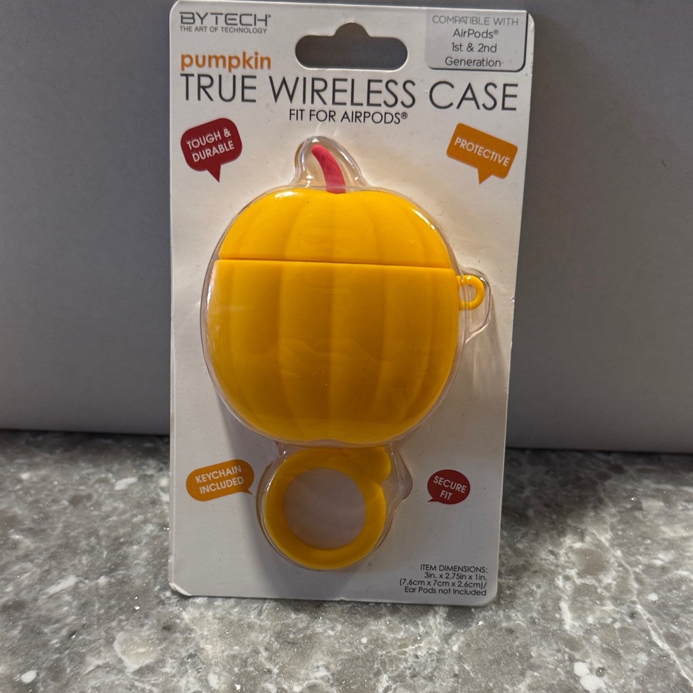 Yellow Pumpkin Wireless Earbud Case